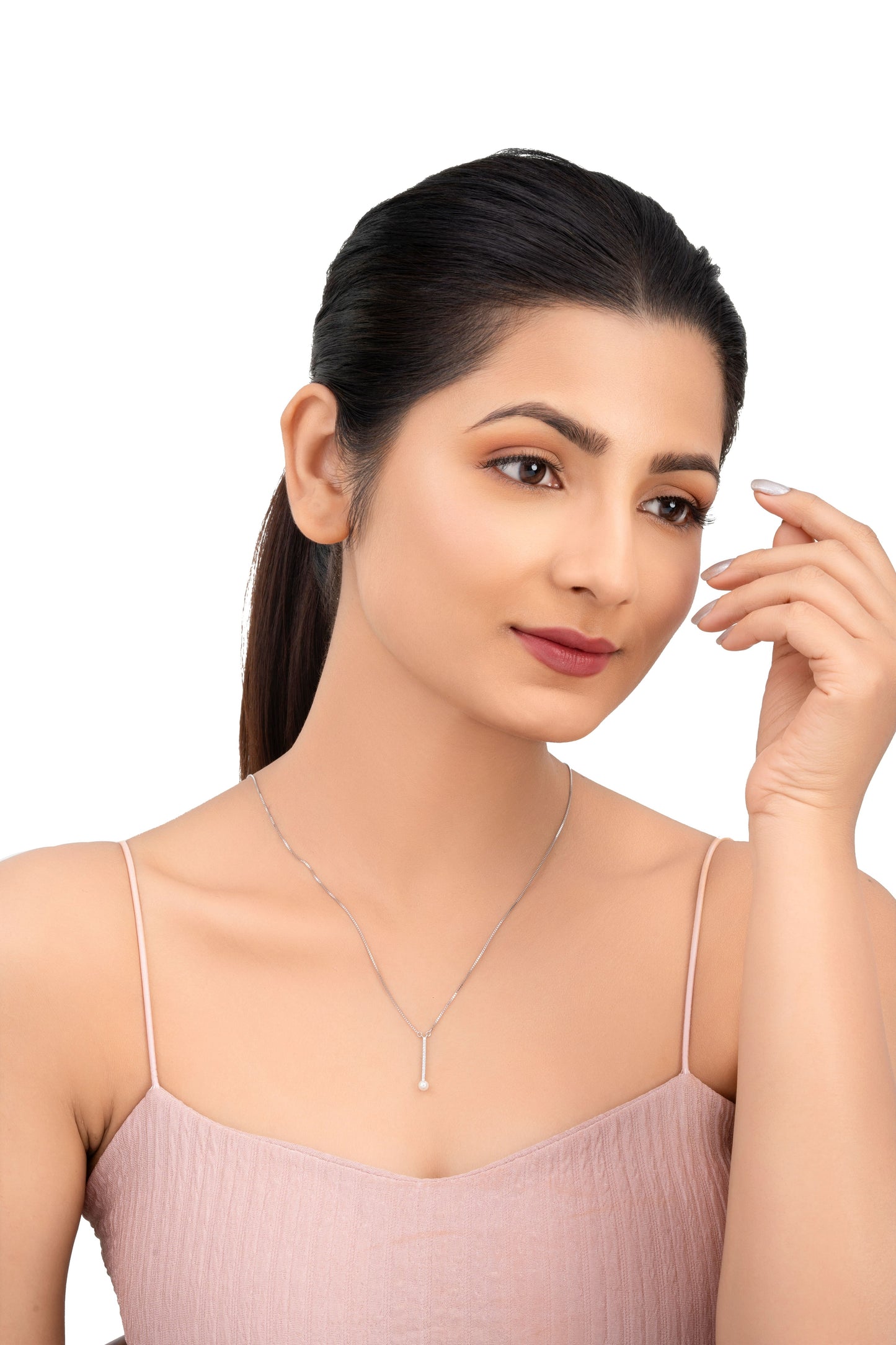 Pearl Drop Necklace - 925 Silver